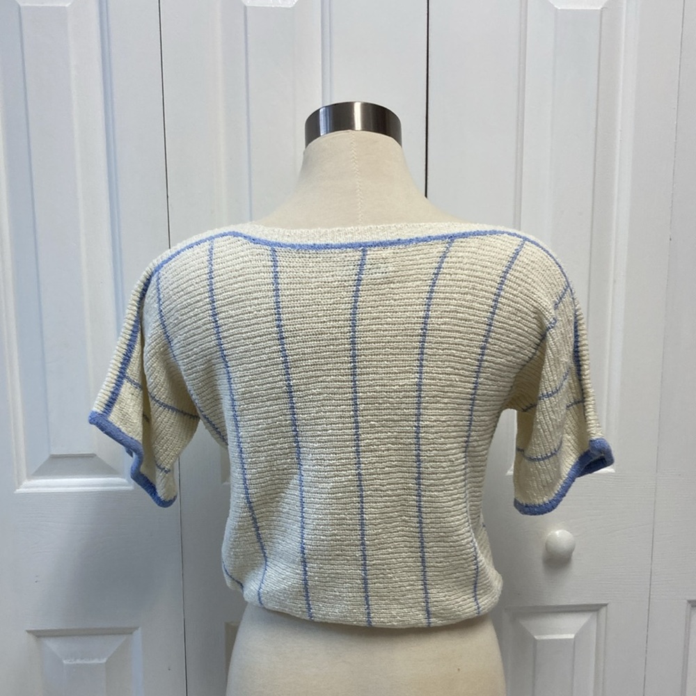 Striped Knit Short Sleeve Top - Picture 5 of 7